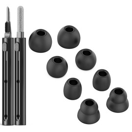 Polislime Polislime Replacement Ear tip for Powerbeats Pro, Beats Earbuds Replacement Tips,Wireless Earphone Headphones, Silicone Earbuds Buds Set with Cleaning kit 【Black】