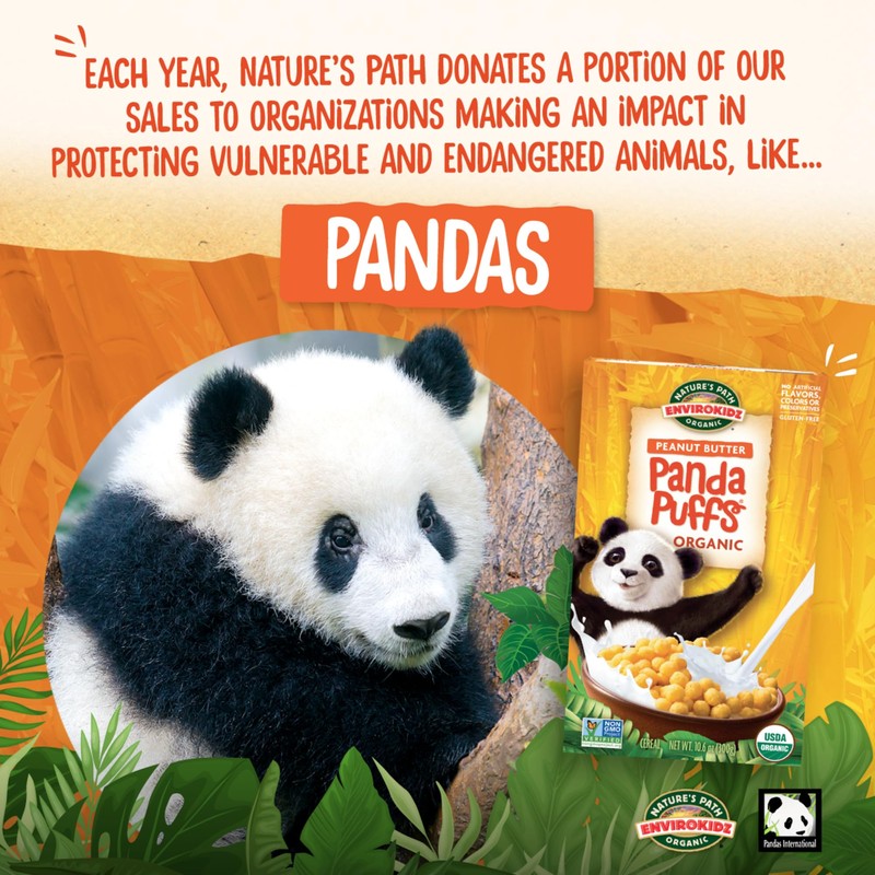EnviroKidz Organic Panda Puffs Cereal, 10.6 oz (Pack of 1),