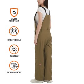 WUSTENKATZE Women's Waterproof Comfort Fit Canvas Bib Overalls, Army Green, X-Large