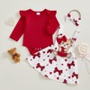 CocMouse Baby Girls Valentine's Day Outfit Long Sleeve Ruffle Romper