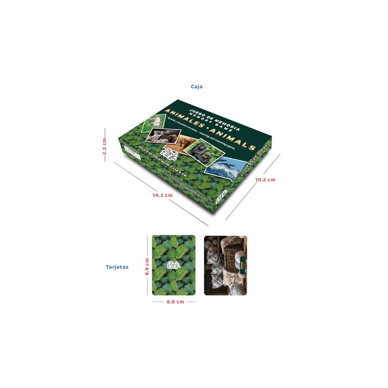 FLINK Juego de Memoria Animal 60 Cartas