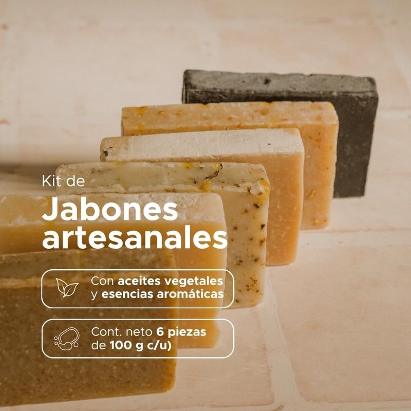 PACALLI Jabones Artesanales 6 Pack - Avena, Caléndula y Miel