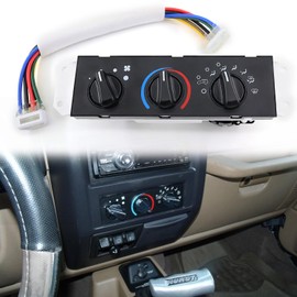 HVAC Climate Control Panel with Blower Motor Switch for 1999 2000 2001 2002 2003 2004 Jeep Wrangler TJ Replace# 55037473AB, BL101, HS-373