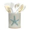 Bicuzat Ceramic Starfish Embossed Utensil Holder, Large Cooking Utensil Crocks