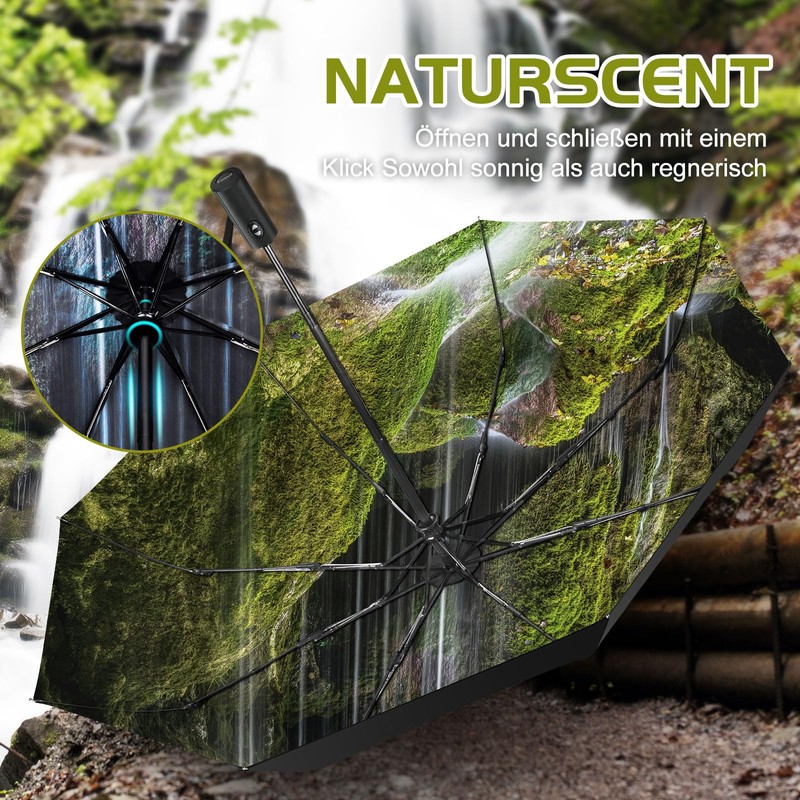 ZUOYOUZ Travel Umbrella Printed with Nature Elements Sun Protection Portable