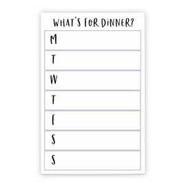 Simple Weekly Meal Prep & Planning Notepad - 50 Sheets, 5.5” x 8.5”, Weekly Food Planning Notepad, for Refrigerator Use, Whats for Dinner Notepad, Kitchen and Home