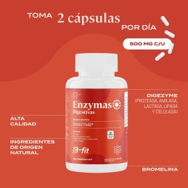 B-FIT B Enzimas Digestivas 90 Cápsulas 45 Porciones Enzymas Blend