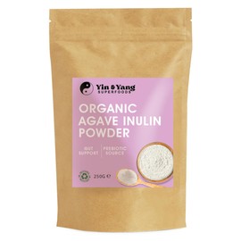 Organic Inulin Prebiotic Fibre Powder – 250g, by Yin & Yang Superfoods. Agave Inulin, Vegan, GMO and Palm Oil Free.