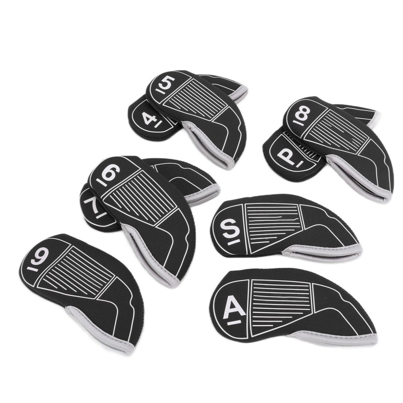 9pcs/set Golf Iron Head Covers Set Waterproof Golf Club Head