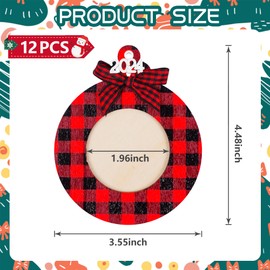 Shitailu Christmas Buffalo Plaid Photo Frame Ornament Plaid Picture Frame Hanging Pendant for Christmas Tree Stockings Decorations Xmas New Year Themed Decor Holiday Party Projects Activities