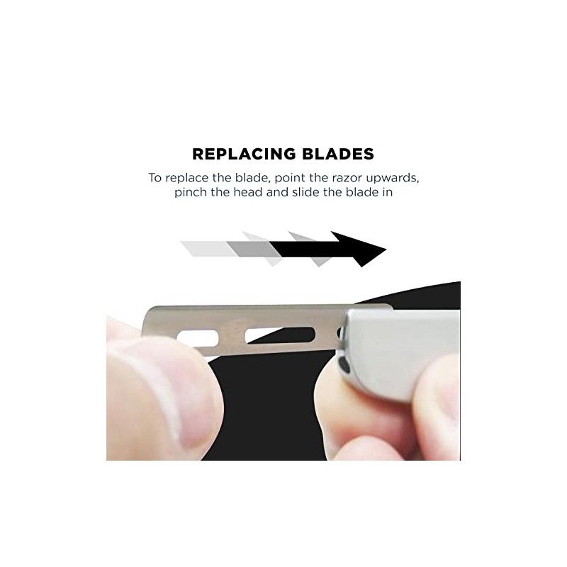 Feather SS Japanese Straight Razor, Black