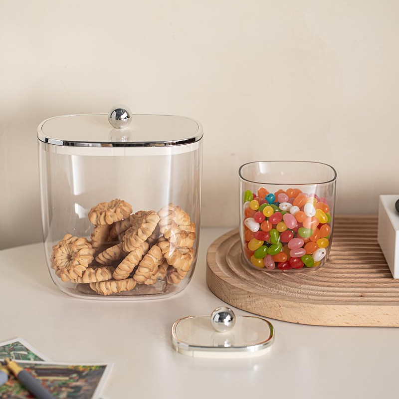 KEKEHOME 50.7oz Plastic Candy Jar with Lid for Office Desk,