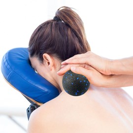 Diompirux 2 Stück Faszienball Set, Selbstmassage-Ball für Faszientraining, um Stress abzubauen und verspannte Muskeln zu entspannen, mittlere Härte, Peanut Massage Schwarz (8-16cm Durchmesser)