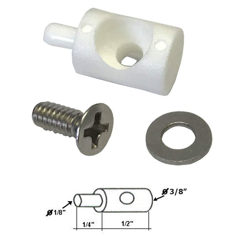White Nylon Hinge Bushing Pin Kit 3/8" Diameter for Continuous