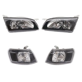 For 1995-1999 For Toyota Tercel JDM Black Headlights Left Right Set, Halogen 1 Pair*Left & Right Headlights, Direct Replacement, Stable Performance, Installation On Vehicle Front