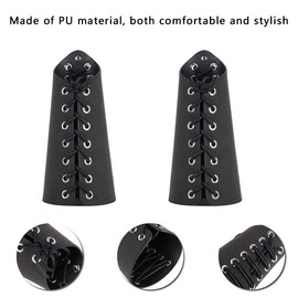 2 Sets Leather Gauntlet Wristband Punk Bracer Leather Arm Guards Gauntlet Medieval Bracers Armband for Man and Woman