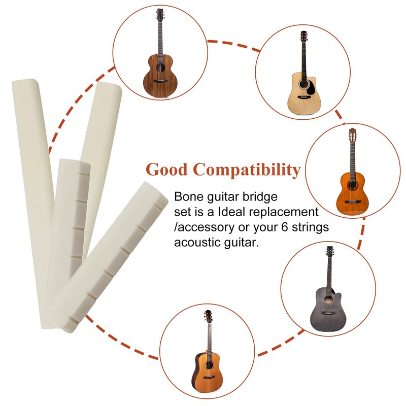 Sharplace Buffalo Bone Saddle Bridge Nut Bridge Set for Classic