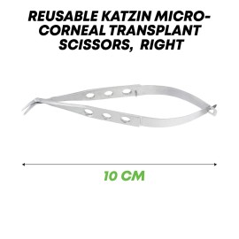 Intubation Health Care Katzin Micro Corneal Transplant Right Scissors Curved Ophthalmic Eye Instruments