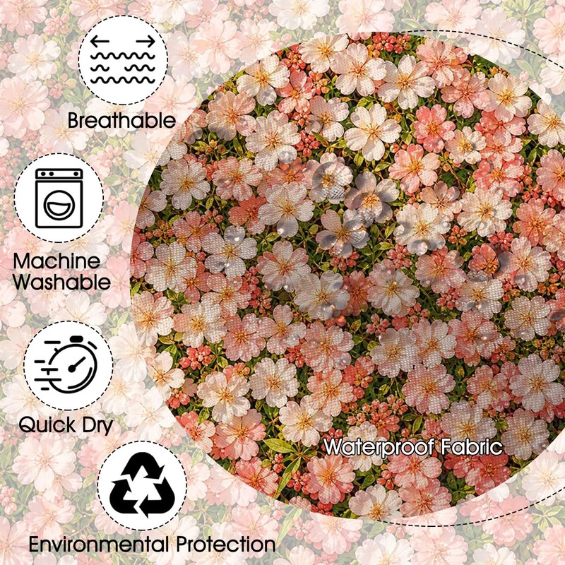 Floral Shower Curtain Pink Farmhouse Flowers Shower Curtain 72 X