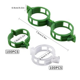 SSKHE Pack of 100 Plant Clips, Plant Clips, Climbing Aid Plants, Plant Clips, Tomato Clips, Plastic Tomato Clips, Plant Clips, Flower Clips for Vegetables, Tomato, Plant Attachment (White)