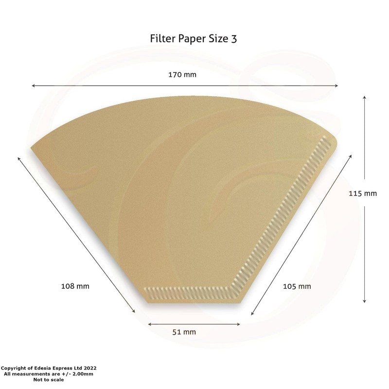 500 Size 3/102 Coffee Filter Paper Cones, Unbleached by EDESIA