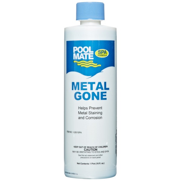 Pool Mate 1-2501SPA Metal Gone Stain Remover for Spas and Hot Tubs, 1-Pint