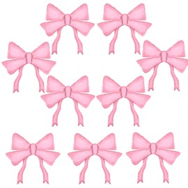 9PCS Bow Birthday Decorations - 15x14.6inch Mini Pink Bows Balloons - Coquette Balloons for Pink Bow Birthday Decorations - Bows Party Supplies