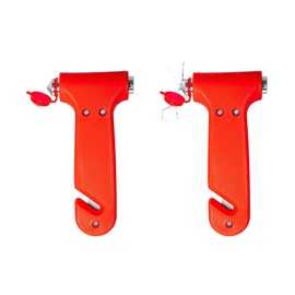strrng 2 Pcs Life Hammer,Window Breaker,Glass Breaker,Car Safety Hammer,Seat Belt Cutter,Seat Belt Cutter And Window Breaker,Life Hammer With Seatbelt Cutter,For Bus Truck Van Car Escape Tools