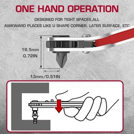 Hakkin 33PCS Ratchet Wrench Screwdriver Set 1/4“ Hex Shank Magnetic Screwdriver Bits Close Quarters Ratcheting Screwdriver Offset Mini Ratchet Screwdriver Set with Phillips, Slotted, Hex, Torx
