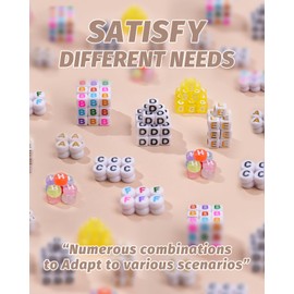 DoDoBeads Letter Beads Set, 1650 Pieces Letter Beads with Spacer Beads and Additional Vowels and Number Beads - Ideal for Bracelets, Necklaces, Friendship Bracelet Kit