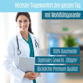 Merroum Lab Coat White 100% Cotton (200 g/m²) with Multiple Pockets for Laboratories, Hospitals, Doctor's Professions, Students, Schools for Men and Women, White