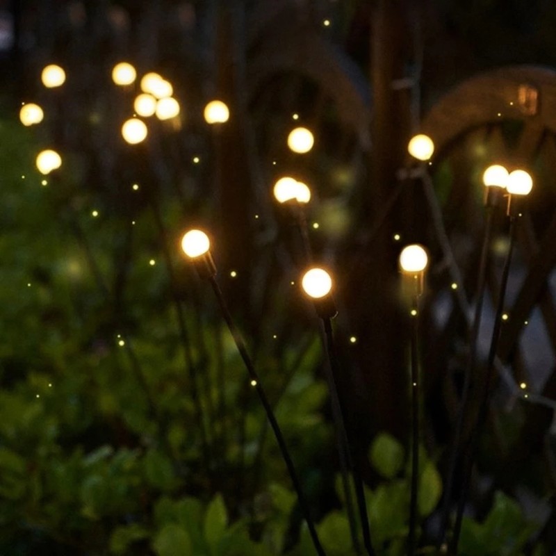 2 Pack Solar Powered LED Lights Firefly Lights Waterproof Outdoor