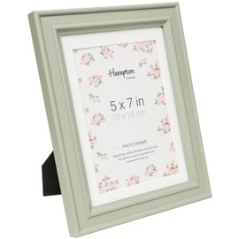 Hampton Frames HELENA 5x7 (13x18cm) Sage Green Frame With White Mount Picture Photo Frame Glass HEL68SG57