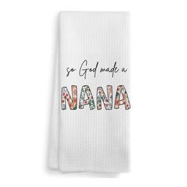 NOQL Nana Kitchen Towels Dishcloths, Nana Gifts, Grandma Gifts, Nana Gifts for Mothers Day, Best Nana Ever Gifts, Make a Nana Drying Cloth Hand Towels Tea Towels for Bathroom Kitchen, 16×24 Inches