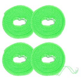 uxcell 4Pcs 16.4ft Windproof Nylon Clothesline, Portable Washing Line, Adjustable Clothes Drying Rope for Camping Travel Hanger or Home, Green