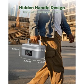 ODSD Cordless Electric Lunch Box for Adults, 16000mAh Rechargeable Self-Heating Lunch Box Food Warmer with Timer & Adjustable Heating, 34oz/1L Container with Insulated Bag for Office Car Outdoor