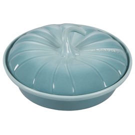 Le Creuset Stoneware Figural Pumpkin Baker with Lid, 9", Sea Salt