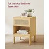 VASAGLE Rattan Nightstand, Boho Bedside Table with Drawer, Cane End