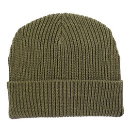 Stylish Winter Ribbed Knit Watch Cap Beanie Hat with Cuff - Army Green