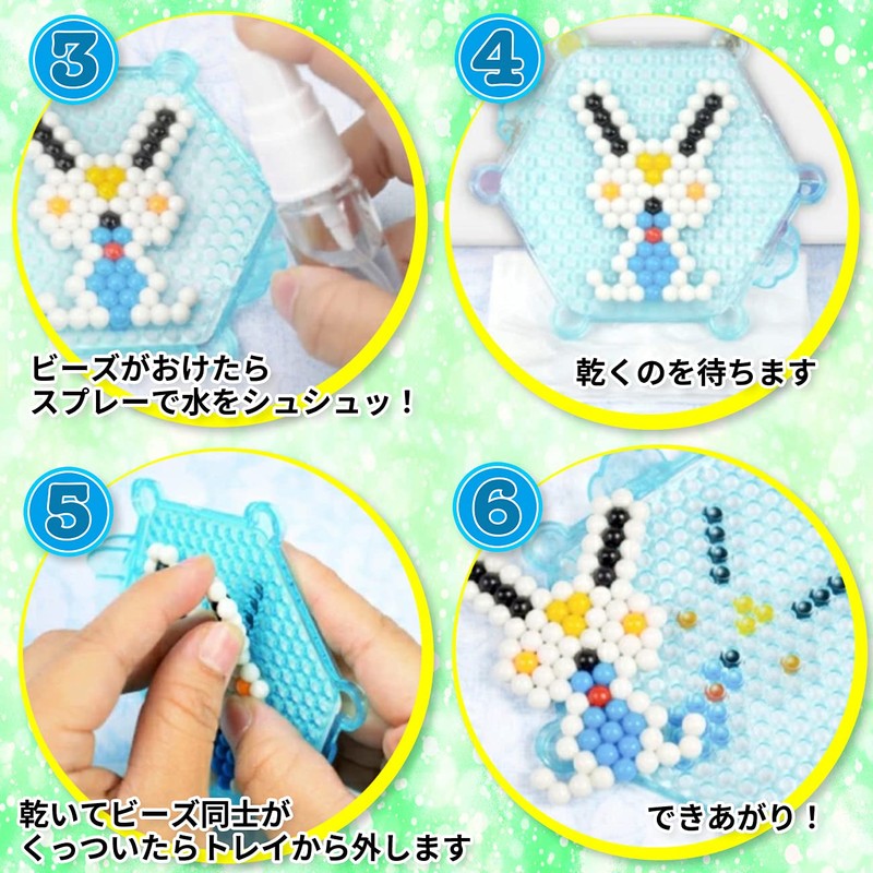 水を付けるとつながる魔法のビーズ ミラクルビーズ リフィルケースセット 約3000個 丸型 24タイプ3000個 夜光ミックスカラー クリアミックスカラー 約125個入り 便利な仕切り付き
