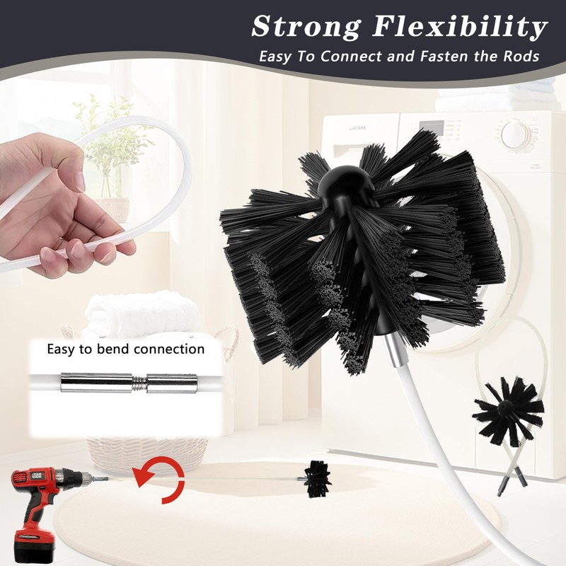 Chimney Sweep Kit Chimney Brush Kit Chimney Cleaning Kit, 16FT