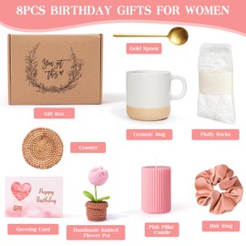 Birthday Gifts for Women, Happy Birthday Gift Basket for Women, Unique Woman Birthdays Gift Box for Her Mom Sister Wife Girlfriend Coworker Bestie Female Friendship Best Friend Employee Gifts Ideas