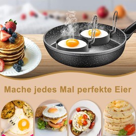 Egg Ring, 4 Pieces Stainless Steel Pancake Mould, Fried Egg Mould, Stainless Steel Egg Ring, 7.6 cm Round Fried Egg Moulds, Non-Stick, Pancake Mould, for Fried Egg, Pancakes, Omelets