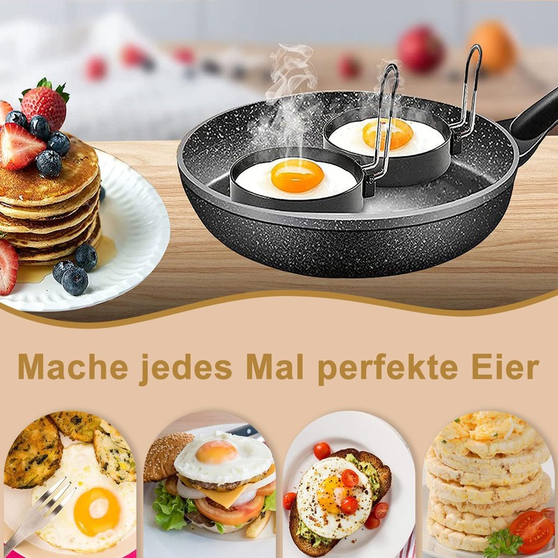 Egg Ring, 4 Pieces Stainless Steel Pancake Mould, Fried Egg