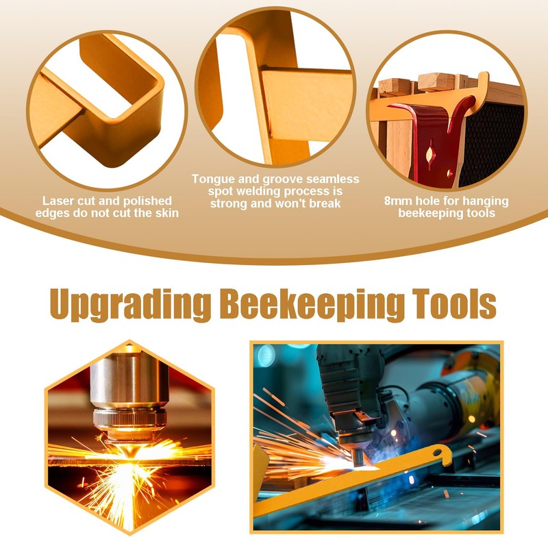 2 Pcs Bee Frame Holders, Painted Beekeeping Frame Support Bracket,