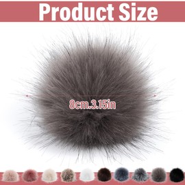 MIRKUZI Knitting & Crochet Accessories, Pack of 10 Faux Fur Bobble Fur Bobble Hats with Elastic Band for Knitted Hat Scarves Bag Keychain Accessories