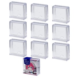 Inomata Chemical 3850 Can Badge, Display Case, Pack of 10, Made in Japan, Clear, 3.2 x 1.2 x 3.1 inches (8.1 x 3.1 x 7.8 cm), Compatible Size: Diameter up to 2.2 inches (57 mm)