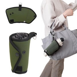 ＨａｔｓｕｍｅｉＬａｂｏｘ Kassup Holder with Standard Carabiner | Water-Absorbing Microfiber Cover for Wet Weather Gear | Hands-Free Holster for Long and Folding Models | Car Accessory for Backpacks, Travel, Hiking, and Commuting | Water-Resistant, Durable, Washable Design (Khaki)