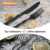 KINGSTONE Black Silverware Set, Luxury 20 Piece Flatware Set for