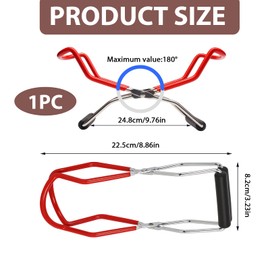 Lotnery Stainless Steel Canning Jar Lifter Tongs with Secure Non-Slip Grip - Heat-Resistant Red Handle for Safe Canning, Preserves & Kitchen Use - Easy Lift from Boiling Water